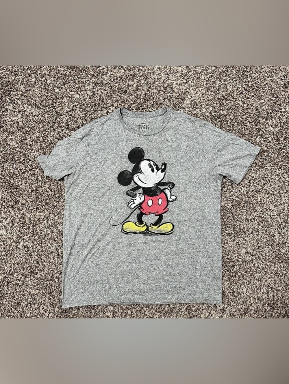 Disney Mickey Mouse Classic Graphic T-Shirt Gray Men’s 2XL